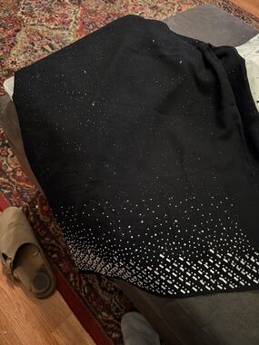 Jessica McClintock Black Rhinestone-Embellished Skirt